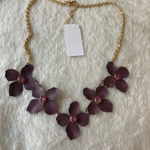 Loft Mauve‎ Flowers Link Necklace NWT